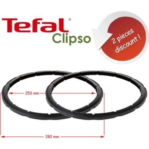 SEB Pressure Cooker Sealing Ring Replacement Tefal Clipso Steam Pressure Seal 2 Pieces 8-10 Liter