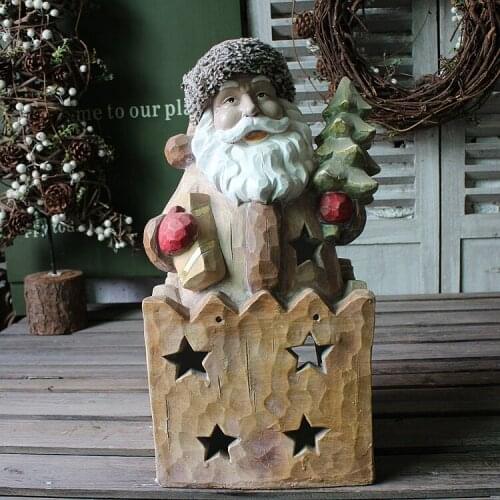 SANTA CLAUS VINTAGE ORNAMENTS STARLIGHT CANDLESTICK SHOP WINDOW DISPLAY VINTAGE OLD ORPHAN