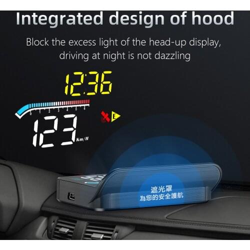 WiiYii M17 Yellow and White Head-up Display (Need to Film) Multi-function Dual System 3.5-Inch OBD+GPS HUD
