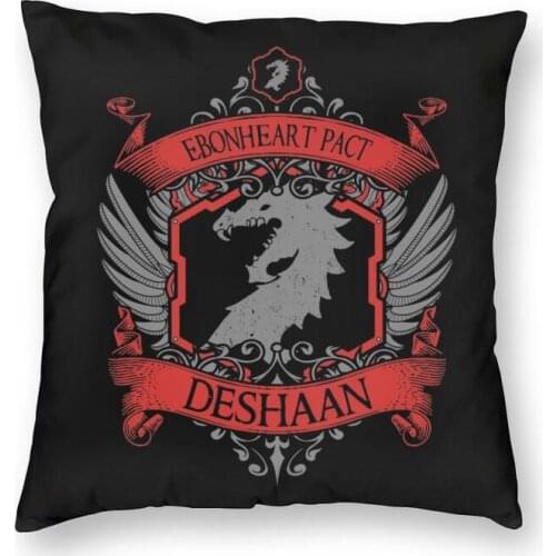 Vibrant Ebonheart Pact Deshaan Skyrim Square Throw Pillow Case Home Decor 3D Two Side Printing Dragonborn Cushion Cover for Sofa