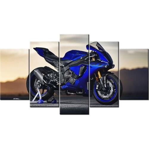 YZF R1 Super Bike Canvas Painting 5 Pieces Wall Art HD Prints Modular Pictures Home Bedside Decor Poster