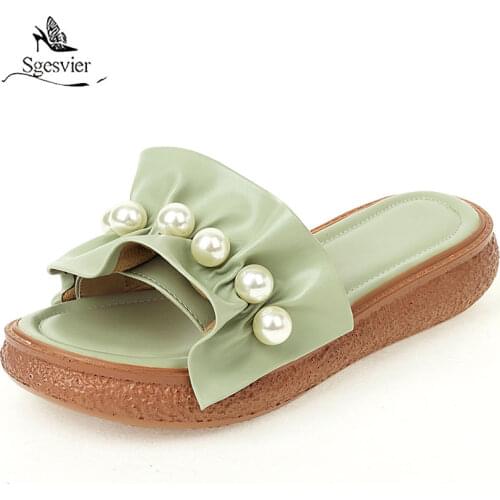 Sgesvier Women Slippers 2021 Fashion Summer Thick Bottom Non-slip Comfort Outdoor Beach Female Slide Platform Ladies Shoes