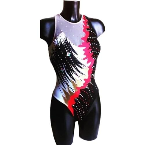 Women Rhythmic Gymnastics Leotards Girls Synchronized Swimming Suits Team Sports Kids Children Teens Competition Teamwear