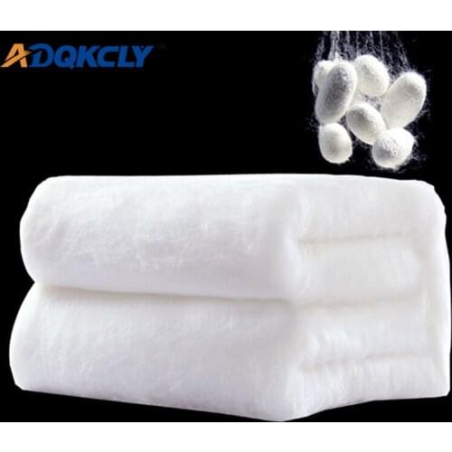 ADQKCLY Pure Mulberry Silk Comforter Quilt 100% Cotton Cover Winter&Autumn Duvet/Blanket Full Queen King Accept Custom Size