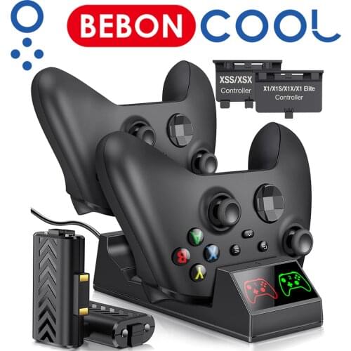 Controller Battery Packs for Xbox One BEBONCOOL Controller Charging Station with 2x1200mAh Rechargeable Xbox Controller Battery
