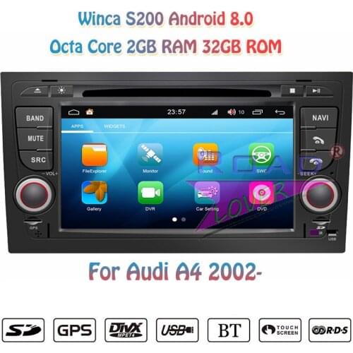 Winca S200 Android 8.0 Car DVD Player For Audi A4 2002 2003 2004 2005 2006 2007 2008 Stereo GPS Navigation Radio Magnitol 2 Din