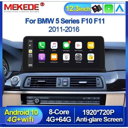 Android 10.0 12.3inch Wireless Carplay Android Auto Car Multimedia Player For BMW 5 Series F10 F11 2011-2016 GPS Navigation
