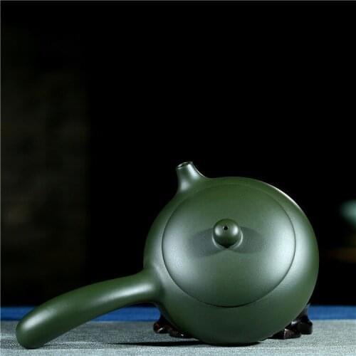 WSHYUFEI Yixing Teapot side handle tea pot Raw ore Green mud Pure Hand Handmade teapot Tea ceremony custom tea set 250ml