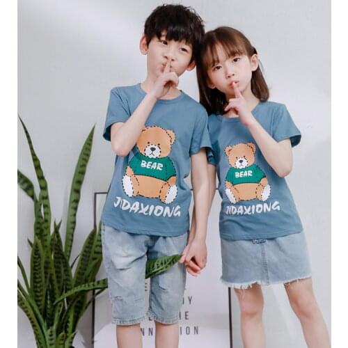 Children Tops Spring Summer Cotton Short Sleeve Boy Casual Cartoon T shirt Baby Girl Comfortable Bottoming Shirt Kids Clothes