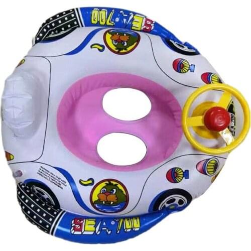 Childrens swimming ring seat playing in the water learning swimming steering wheel seat inflatable Mickey seat