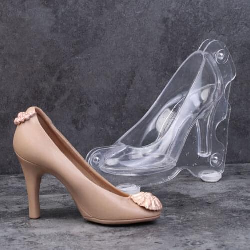 3D DIY Large High Heel Shoe Polycarbonate PC Chocolate Candy Mould Bundle Molding Mold with 3 Clips