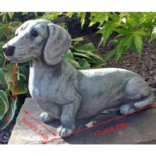Imitation Dachshund Dog Pet Decoration Ornaments Dog Resin Crafts Ornaments Garden Art Imitation Animal Gifts