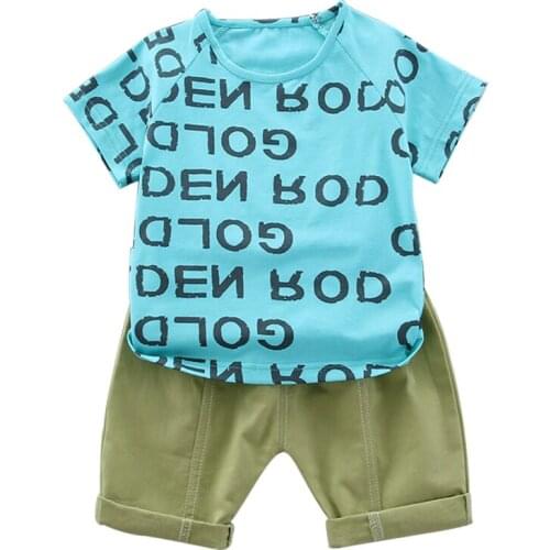Toddler Baby Boys Clothes Sets Summer Children LetterT Shirt+Shorts Pants Boy Outfits Set Sports Suit 1 2 3 4Years