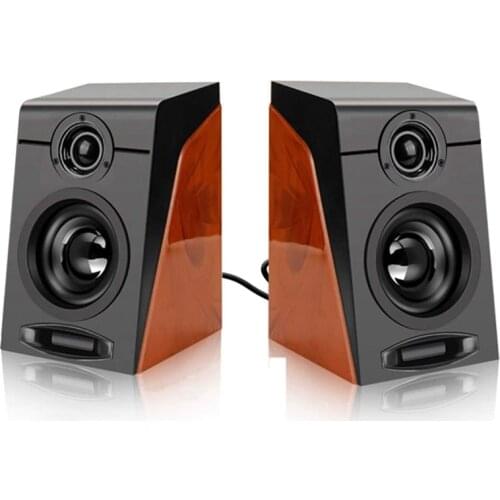 Computer Speakers with Surround Stereo USB Wired Powered Multimedia Speaker for PC/Laptops/Smart Phone 3Wx2