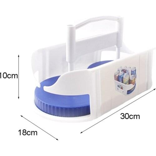 LBER Double Roller Rotating Storage Box Kitchen Multi-Function Refrigerator Beverage Beer Rack Roto Caddy Swivel Organizer