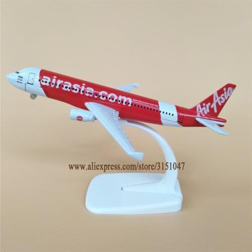 NEW Alloy Metal Red Air Asia Airlines Airplane Model Airbus 320 A320 Airways Plane Model Stand Aircraft Kids Gifts 16cm
