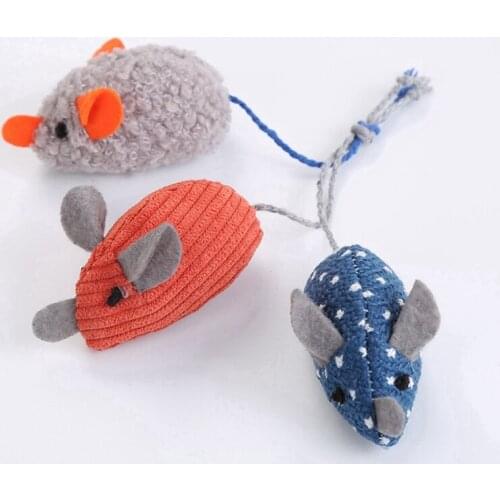 Simulation Plush Mouse Toy With Tail For Cats Pet Interactive Toy Tease Kitten Supplies Bite Resistant Teeth Cleaning Plush Toy