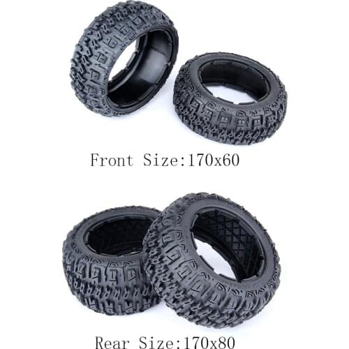 5B Upgraded Front and Rear Knobby Tire Skin Set Fit 1/5 HPI Baja 5B SS Rovan King Motor