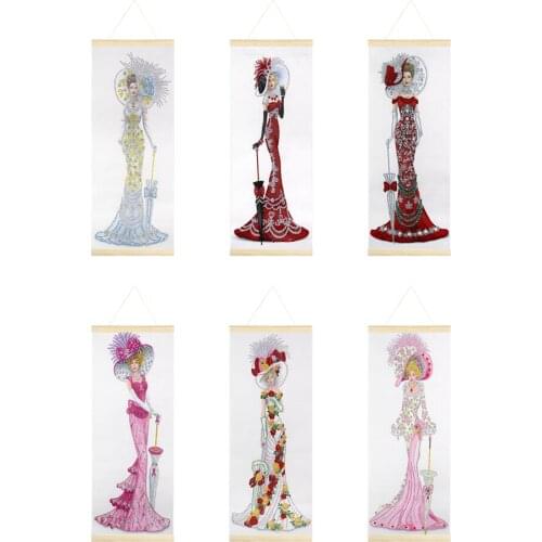20*25cm D DIY Special Shaped Diamond Painting Noblewoman with Umbrella Mosaic Kit Rhinestone Drawing Picture Set Home Decor