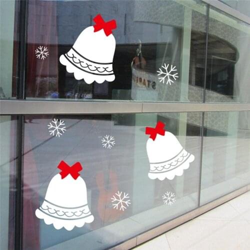 Happy christmas bell wall stickers glass room decorations 060. diy vinyl gift home decals festival mual art poster 3.5