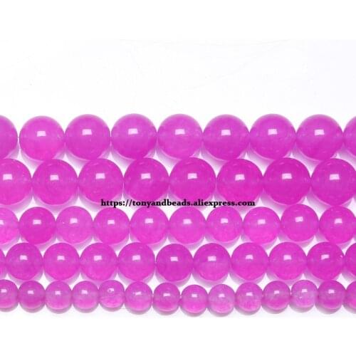 Natural Stone Dyed Color Jades Round Loose Beads 6 8 10 MM Pick Size and Color Jewelry Making