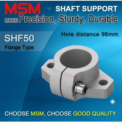 MSM Horizontal Flange Linear Shaft Support 2pcs SHF50 Aluminium Linear Clamp 50mm Linear Rail End Support CNC Automation Parts