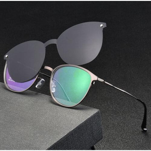 Glasses Frame Alloy Women Men Business Optical Myopia Round Spectacles Prescription Eyeglasses Retro Optical Frame Ultralight