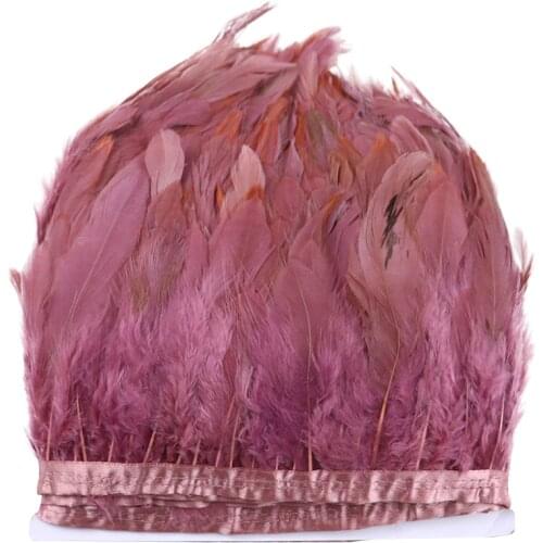 1Meter Natural Rooster Feathers Trim Wedding Decoration DIY Canival Clothes Accessory Plumes Ribbon For Crafts 10-15CM Wholesale