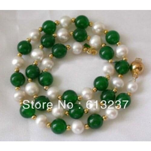 Hot free Shipping new2015 Fashion Style Natural 7-8MM White Akoya Cultured Pearl Necklace 18" AAA++ GE4021 pearl jewelry making