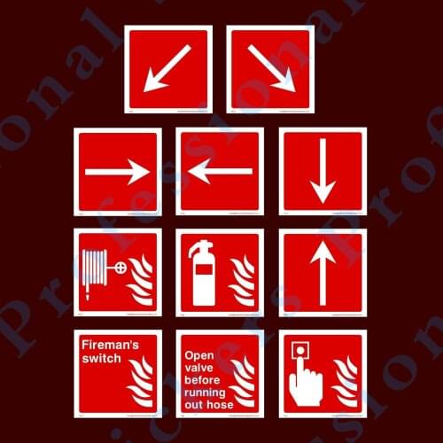 Firemans Switch / Open Valve / Alarm Call Point / Exit - Plastic Sign, Sticker Waterproof Vinyl stickers for car Motos