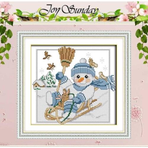 Christmas Snowman Counted Cross Stitch 11CT 14CT Cross Stitch Set Wholesale DIY cartoon Cross-stitch Kit Embroidery Needlework