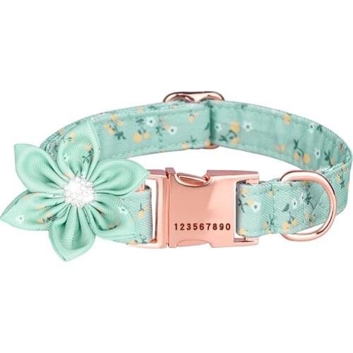 Removable Flower Dog Collar Custom Dog Collar Cotton Pet Cat Collar personalized Summer Dog Accessory for Small Medium Large Dog