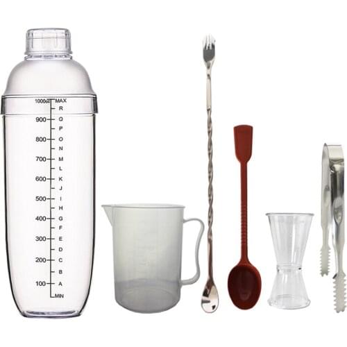 Shaker Cocktail PC Resin Clear Mixer Drink Bartender Bar Set Martini Tools Kit