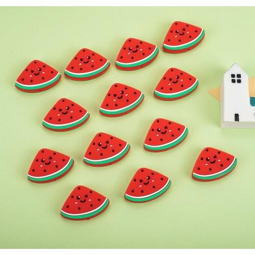 Sunrony 50pc/lot Mini Watermelon Silicone Beads Baby Dummy Cartoon Pacifier Toy Accessories