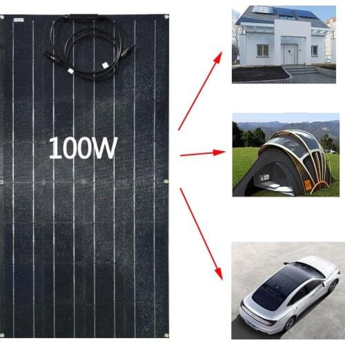 Super slim 2.5mm 100W 18V soft flexible solar panel system for outdoor hiking ebike battery charge
