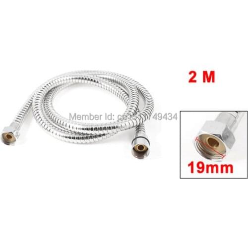 Bathroom 1/2"PT F/F Thread Spiral Flexible Shower Hose Pipe 6.6Ft Long 2pcs