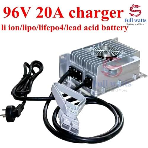 96V 20A charger 32S 116.8V lifepo4 26S 109.2V lithium ion 20S 112V LTO lead acid 30A smart charger 200Ah 100ah 300ah battery
