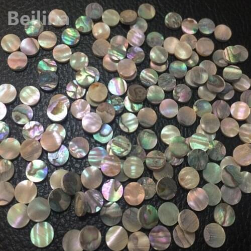 1lot(50pcs)Diameter 6mm Natural Mexican abalone shell sheet for musical instrument accessories and home decoration materials