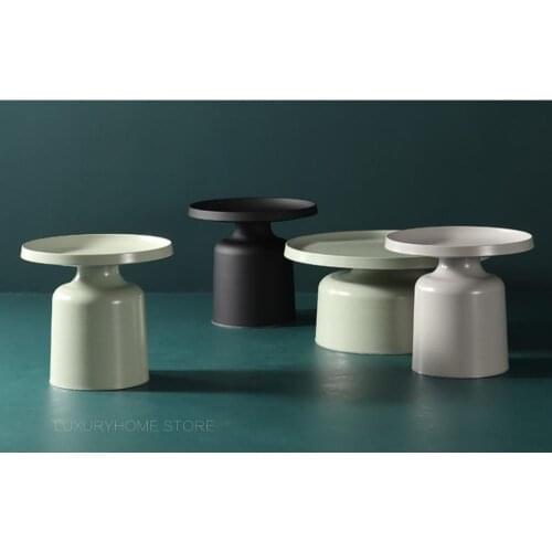 Modern Nordic Design Metal Loft Living Room Large Small Sofa Side Corner Round Luxury Bedside Creative Swivel Coffee Table 1PC