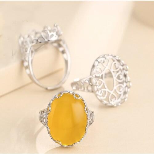 15*20mm 925 STERLING SILVER Women Semi Mount Bases Blanks base blank Pad ring Setting wedding jewelry findings diy A5933