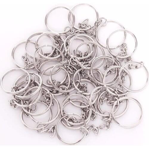 2400Pcs/Set Silver Key Chains Circle DIY 25mm Keyrings Jewelry DIY Key ring Makings