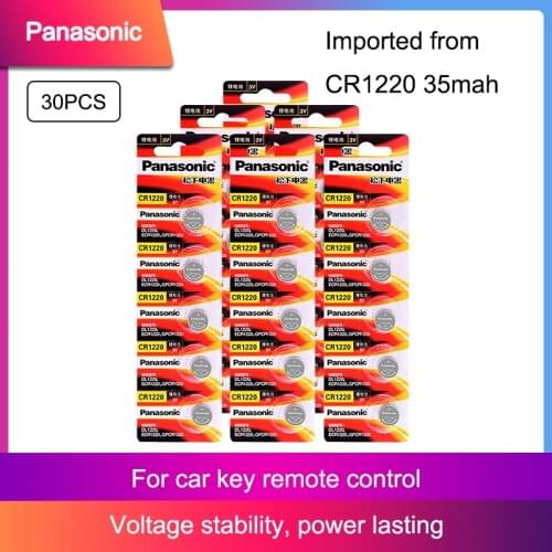 30Pcs For Panasonic 3v CR1220 Lithim Li-ion Battery DL1220 BR1220 ECR1220 LM1220 KCR1220 Button Coin Cell Bateria Replace