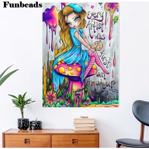 DIY Diamond Painting Big Eye Cartoon Girl 5d Pictures diamond Embroidery Cross Stitch Rhinestone Mosaic Fantasy elf,Gift FF5613