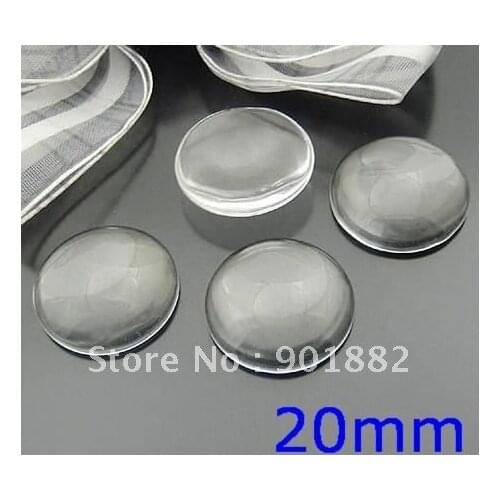 Free shipng~! 100pcs 20mm clear domed magnifying round cabochon glass cameo, photo jewelry pendant inserts