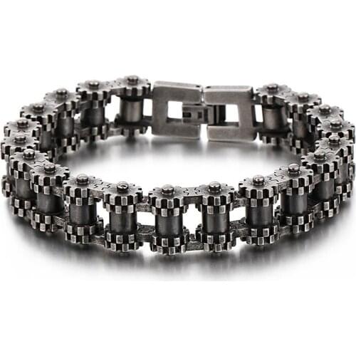 Titanium steel jewelry motorcycle bracelet retro punk fashion mens bracelet bicycle bracelet