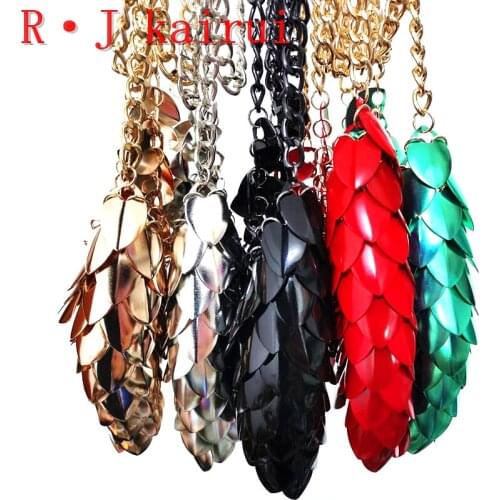 New RJkairui RJH022 Colorful Fish Scale Chains Heads Jewelry Layers Fish Scale Head Chains Costume Jewelry 2 Colors
