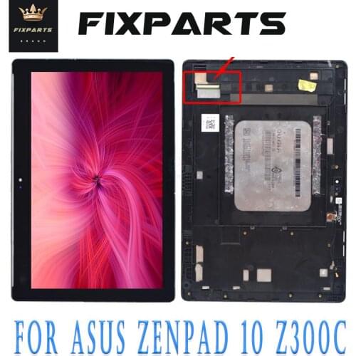 Black 10.1" LCD Display For Asus ZenPad 10 Z300C LCD Touch Screen Digitizer Assembly With Frame Replacement For Asus Z300C LCD