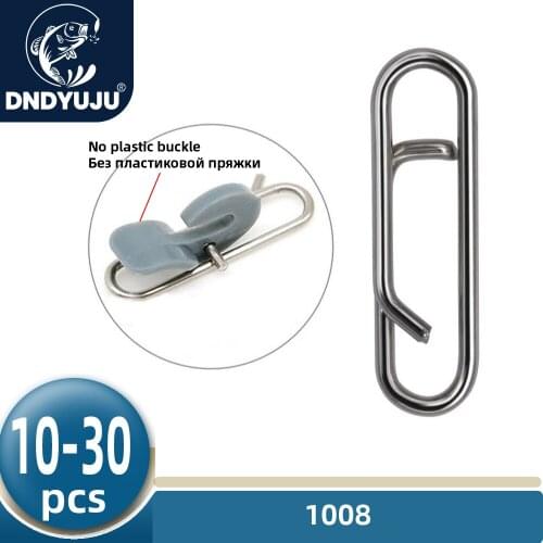 DNDYUJU 30pcs Size15-23mm Fishing Hooked Snap Pin Stainless Steel Strengthen Fishing Barrel Swivel Lure Connector Accessories