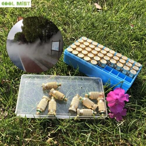 S001 Two stages 3/16" male thread high pressure brass fine fog mist nozzle mist sprayer for humidification cooling (50pcs/lot)