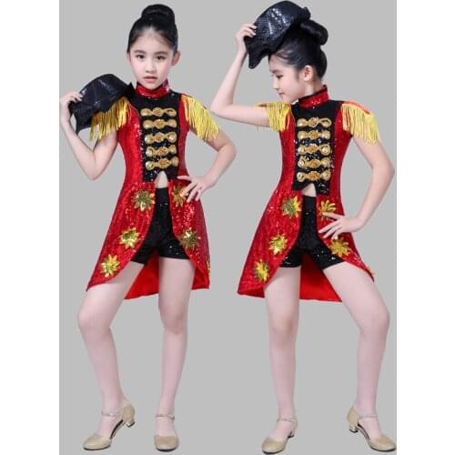 Boys Jazz Dance Costumes Girls Modern Dance Street Dance Costumes Child Sequins Jazz Dance Costumes Jazz Costumes